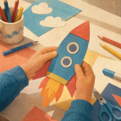Sunday School Paper Rocket Craft Activity