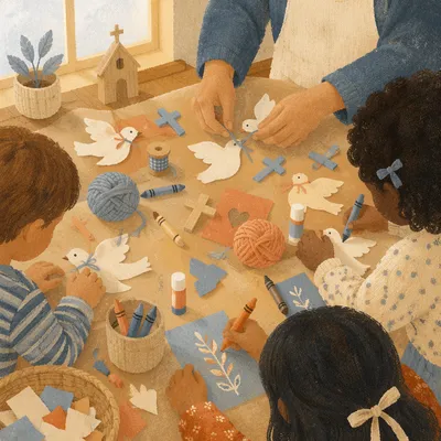 Sunday School Children Craft Table