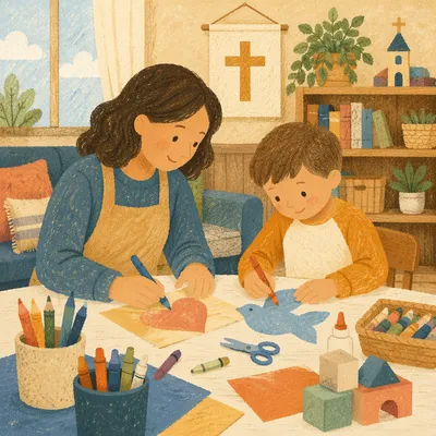 Sunday School Craft Time in Church