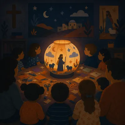 Sunday School Children Lantern Craft Activity
