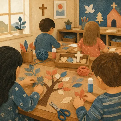 Sunday School Children Craft Table