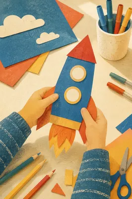 Sunday School Paper Rocket Craft Activity