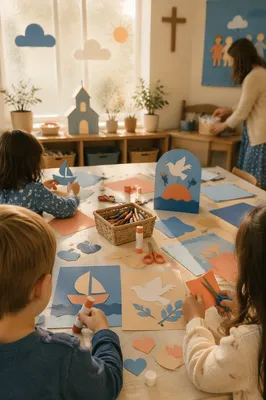 Sunday School Craft Time in Classroom
