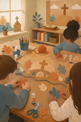 Sunday School Children Craft Table