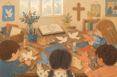 Sunday School Children Craft Table
