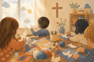 Sunday School Children Craft Table