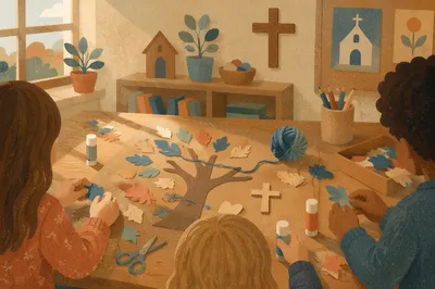 Sunday School Children Craft Table Fellowship