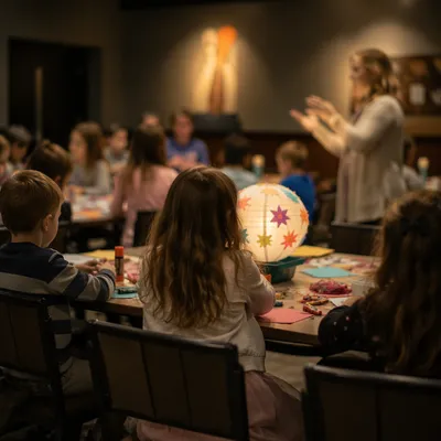 Sunday School Children Craft Activity Scene