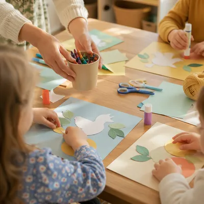 Sunday School Children Craft Table
