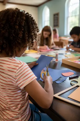 Sunday School Children Making Crafts Together