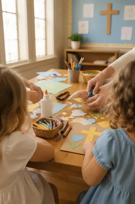 Sunday School Craft Time in Church Classroom