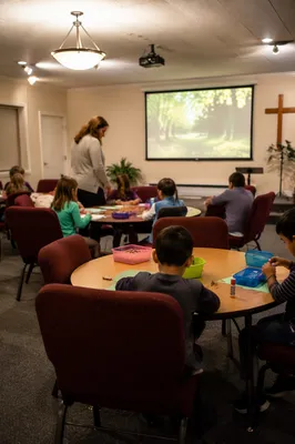 Sunday School Craft Time in Church Classroom