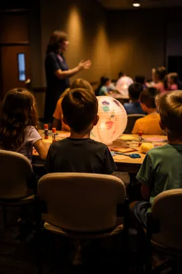 Sunday School Children Craft Time in Church
