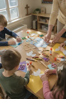 Sunday School Children Craft Table