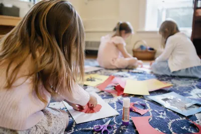 Sunday School Craft Time in Church Classroom