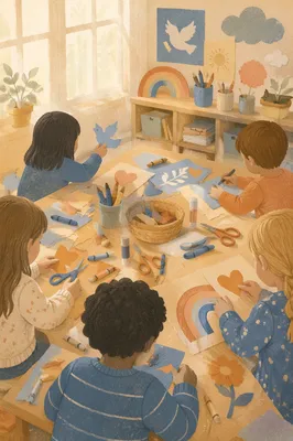 Sunday School Craft Table Morning Scene