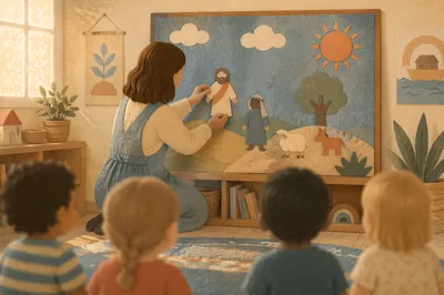 Sunday School Teacher at Flannel Board