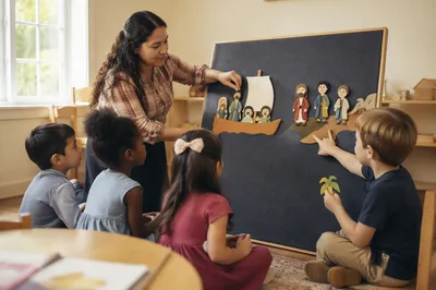 Sunday School Teacher Telling Bible Story