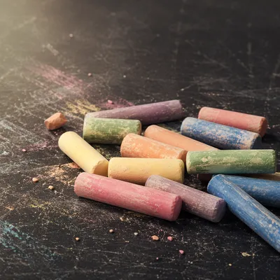 Pastel Chalk on Mission Classroom Blackboard