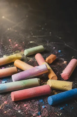 Pastel Chalk on Mission Classroom Blackboard