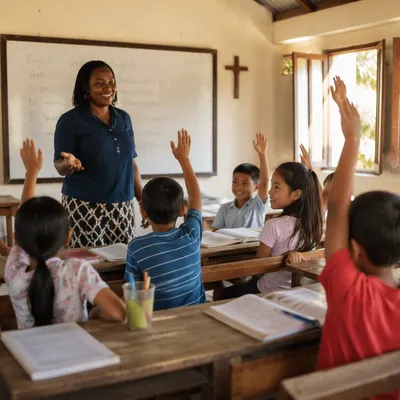 Volunteer English Mission Classroom With Children