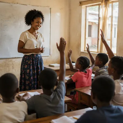 English Mission Lesson in Church Classroom