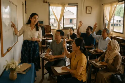 Adult Classroom in Modest Church Interior