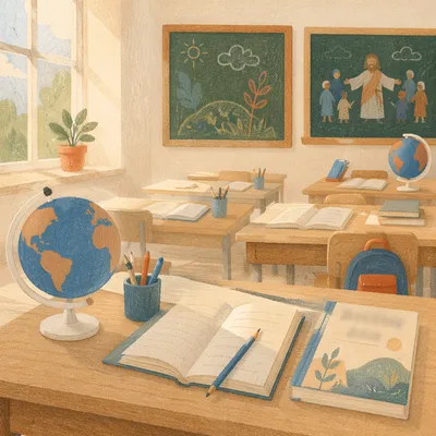 Overseas English Mission Classroom Morning Light