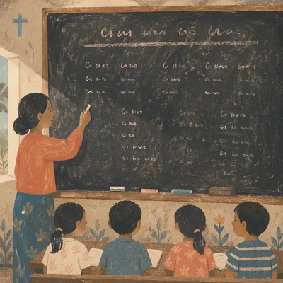 Overseas Mission English Classroom Chalkboard Background