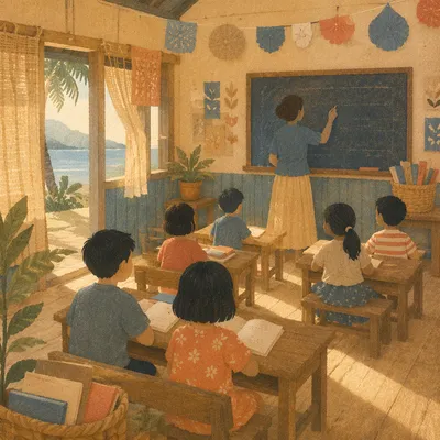 Overseas Mission English Class at Sunset