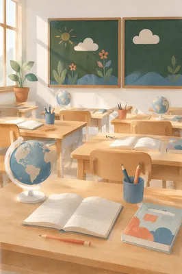 Overseas English Mission Classroom with Globe