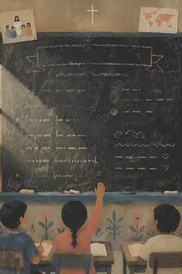 Overseas Mission English Classroom Chalkboard Background