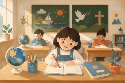 Overseas English Mission Classroom Morning Light