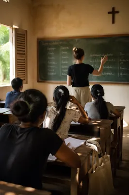 Overseas English Mission Classroom in Morning Light