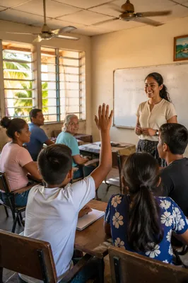 English Class in Tropical Community Center