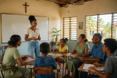 Volunteer English Lesson in Community Classroom