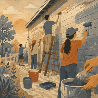 Teen Mission Trip Building Painting Service