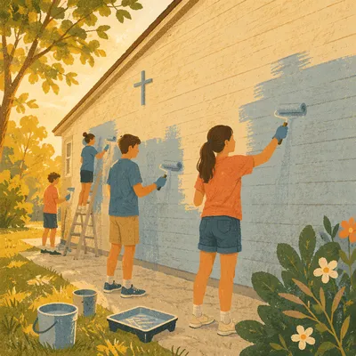 Teen Mission Trip Church Painting Service