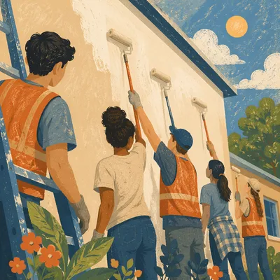 Teen Mission Team Painting Community Building