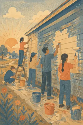 Teen Mission Trip Building Service Painting
