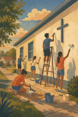 Teen Mission Trip Church Painting Service