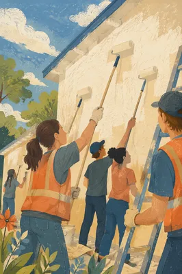 Teen Mission Team Painting Community Building