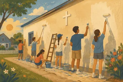 Teen Mission Trip Church Painting Service