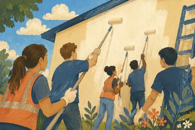 Teen Mission Team Painting Community Building