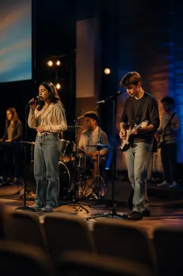 Teen Band Rehearsal on Church Stage