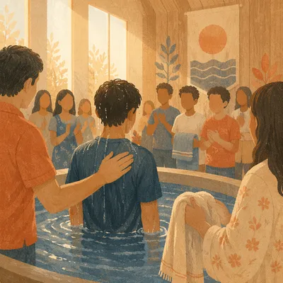 Teenager Baptism Celebration in Church Hall