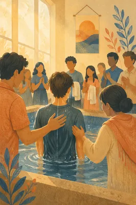 Teenager Baptism Celebration in Church Community