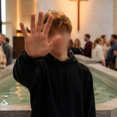 Teenager Baptism Celebration in Modern Church