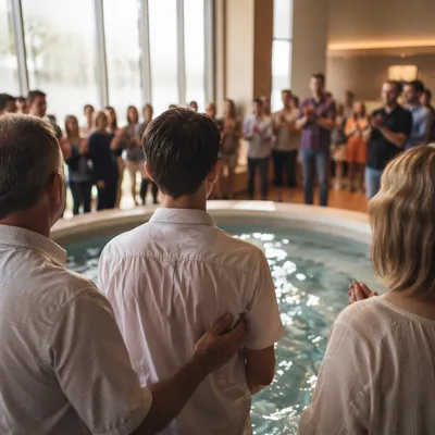 Teen Baptism Celebration in Contemporary Church