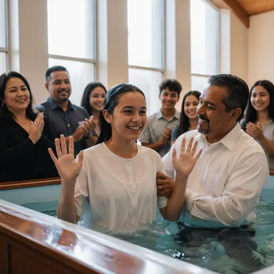 Teenage Girl Baptism Celebration in Church